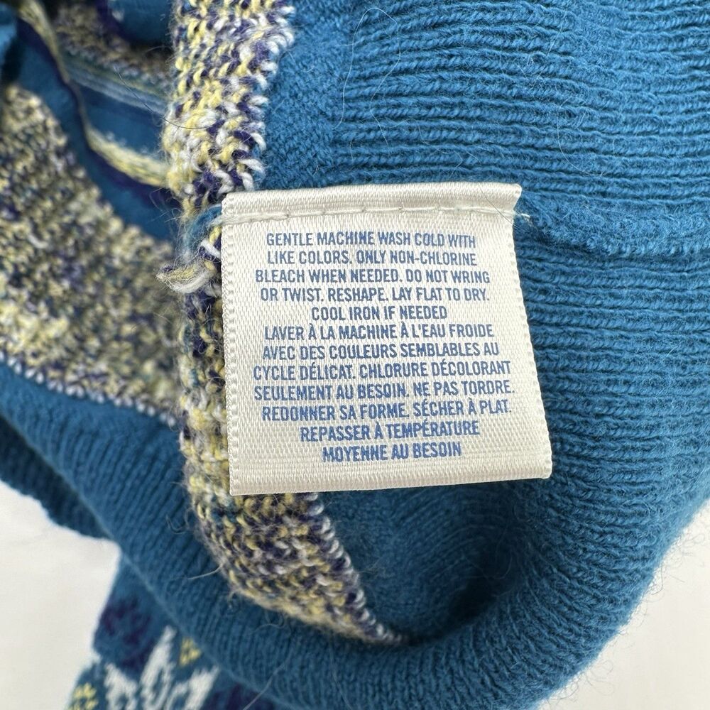 Aerie Blue Snowflake Fair Isle Cardigan Sweater Womens S Luxury Knit Blend - Picture 7 of 15